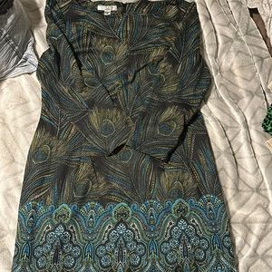 Zip up 3/4 sleeve dress